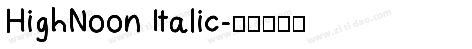 HighNoon Italic字体转换